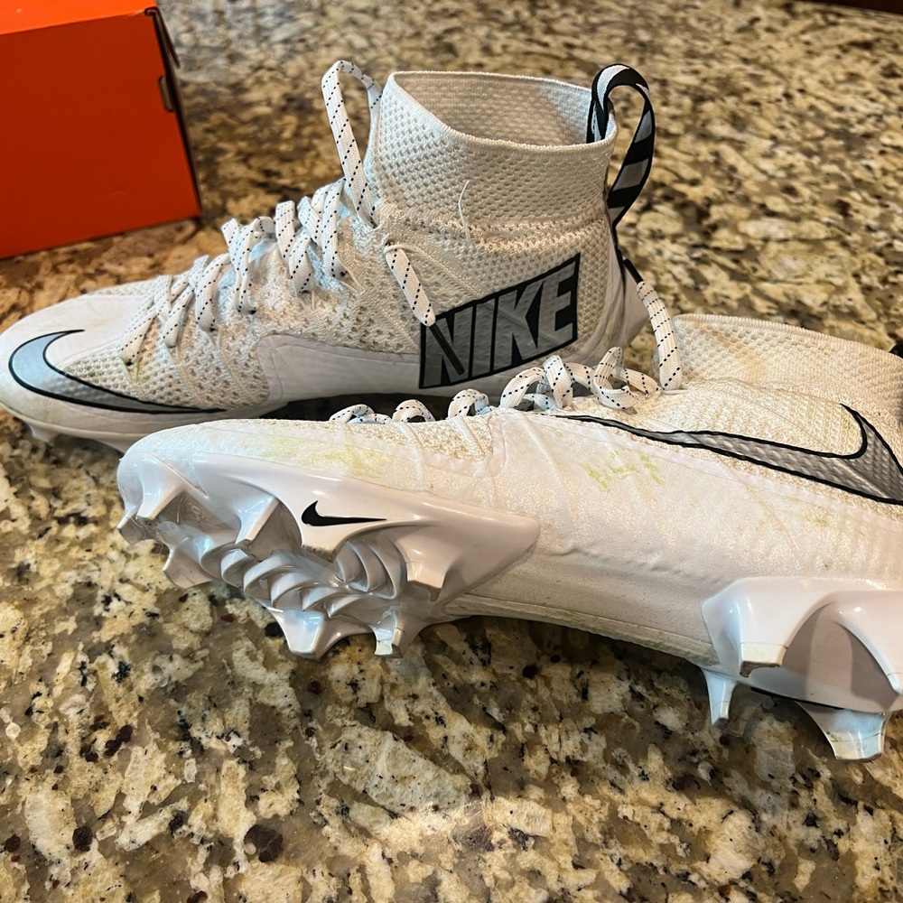 Nike Vapor Edge 360 UT White and Black High-Top Cleats